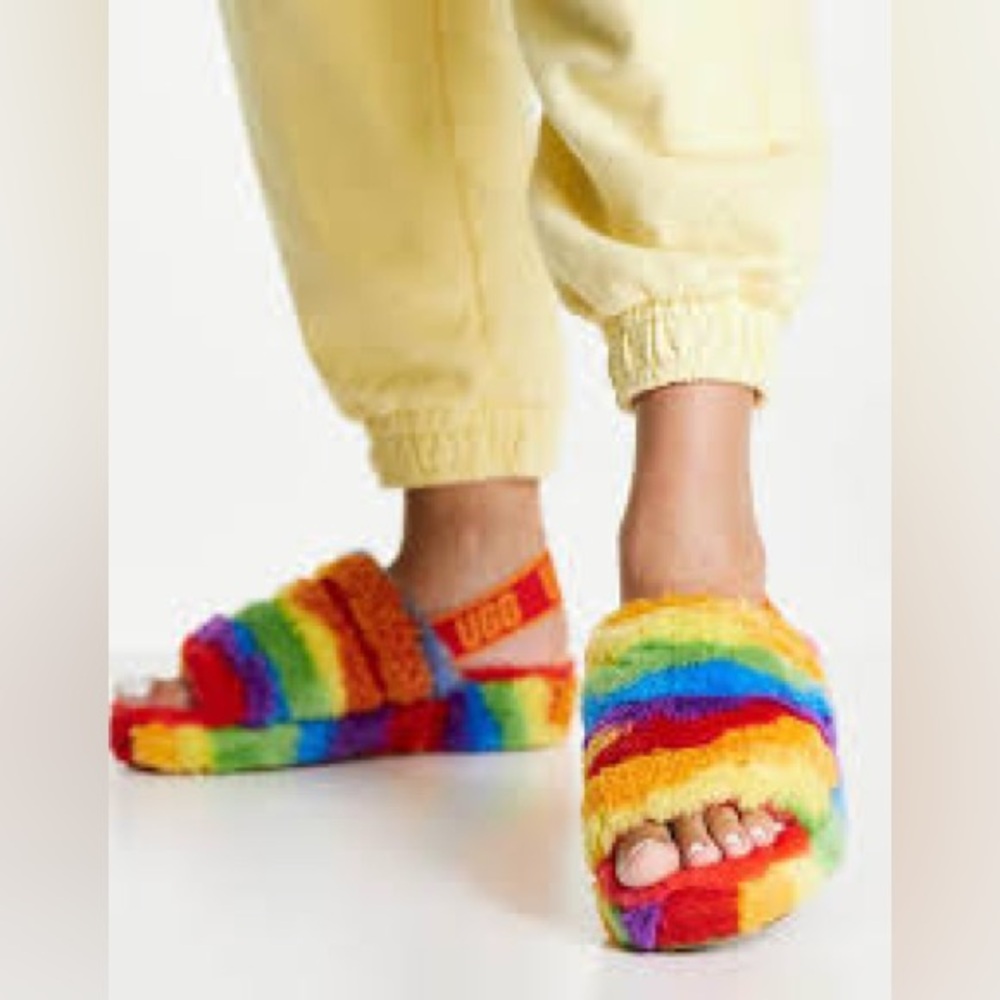 UGG Fluff Yeah Cali Collage Rainbow Sheepskin Fur… - image 2